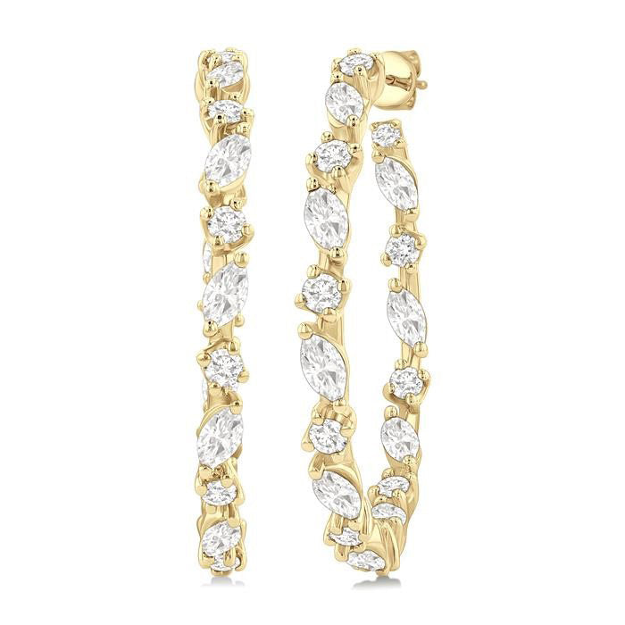 Diamond Fashion Hoop Earrings