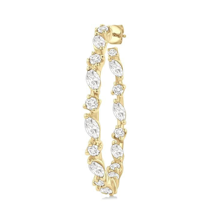 Diamond Fashion Hoop Earrings