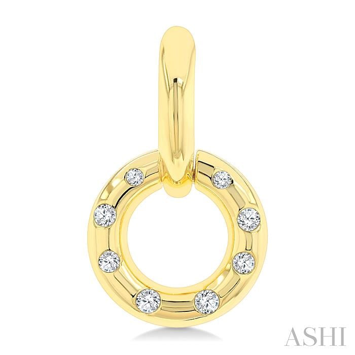 1/6 Ctw Suspended Circle Round Cut Diamond Mosaic Fashion Earrings in 10K Yellow Gold