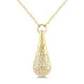 1/5 Ctw Round Cut Diamond Bold Aeris Gold Mosaic Drop Pendant With Chain in 14K Yellow Gold
