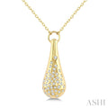 1/5 Ctw Round Cut Diamond Bold Aeris Gold Mosaic Drop Pendant With Chain in 14K Yellow Gold