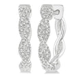 1/5 Ctw Entwined Round Cut Diamond Hoop Earrings in 10K White Gold