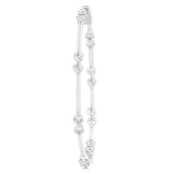 RaVelCa 14K White Gold Diamond Earrings