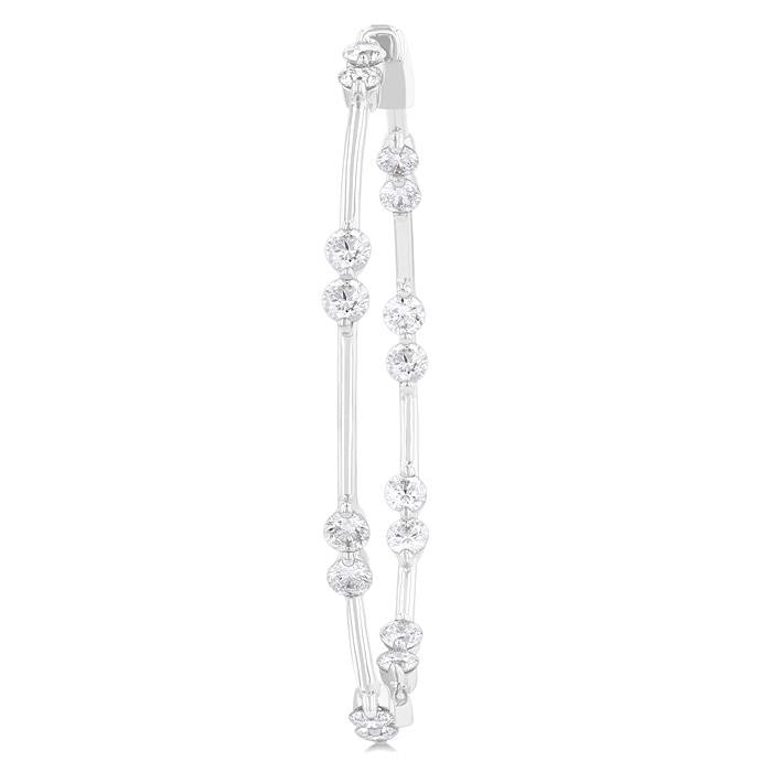 RaVelCa 14K White Gold Diamond Earrings