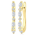 1/2 Ctw Marquise and Round Cut Diamond Fashion Hoop Earrings in 14K Yellow Gold
