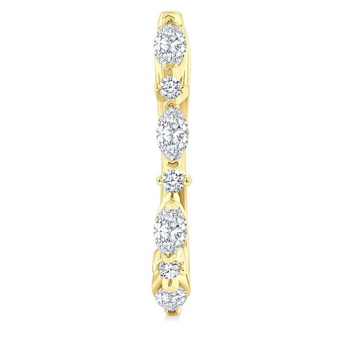 1/2 Ctw Marquise and Round Cut Diamond Fashion Hoop Earrings in 14K Yellow Gold