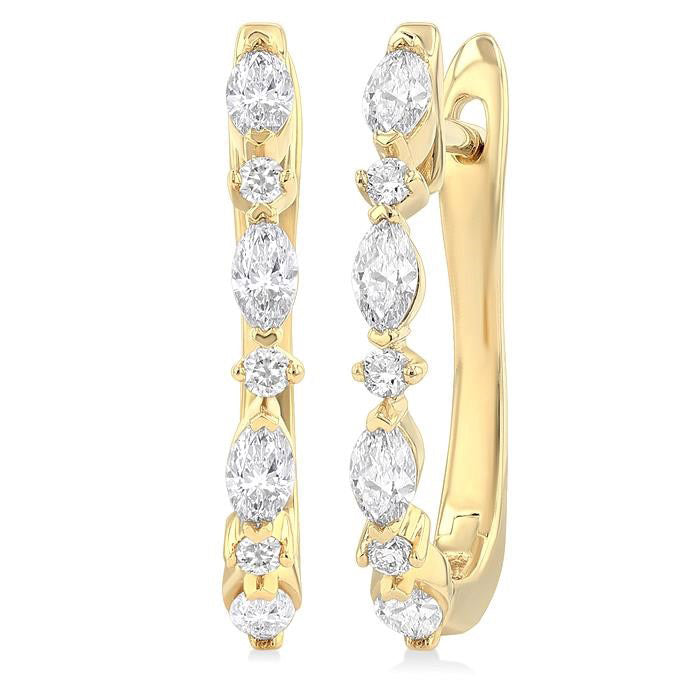 Diamond Fashion Hoop Earrings