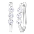 3 Stone Diamond Hoop Earrings