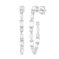 Mixed Shape Diamond Fashion Hoop Earrings