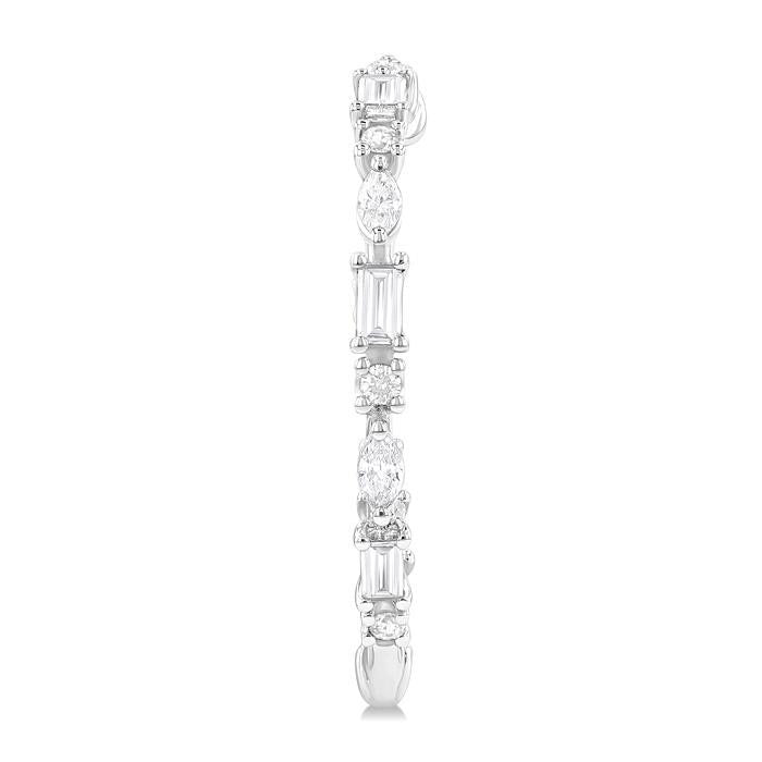 Mixed Shape Diamond Fashion Hoop Earrings