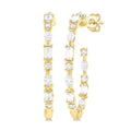 Mixed Shape Diamond Fashion Hoop Earrings