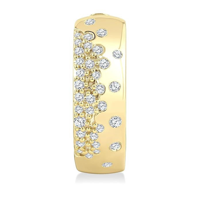 1/3 Ctw Round Cut Diamond Mosaic Hoop Earrings in 10K Yellow Gold