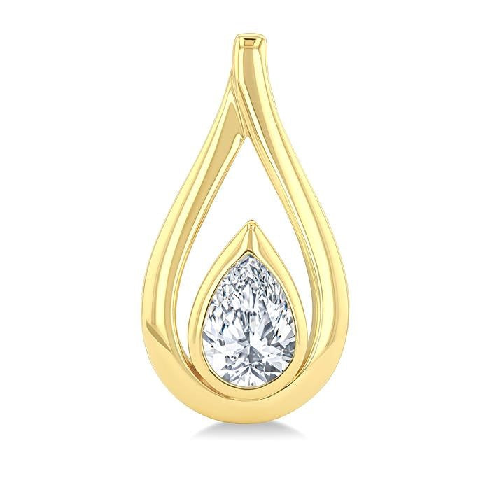 1/2 Ctw Nested Tear Drop Pear Cut Diamond Fashion Earrings in 14K Yellow Gold