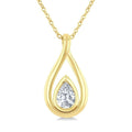 1/3 Ctw Nested Tear Drop Pear Cut Diamond Fashion Pendant With Chain in 14K Yellow Gold