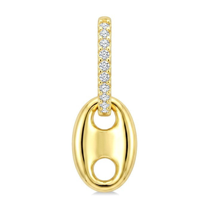 1/3 Ctw Round Cut Diamond Aeris Gold Semi Solid Mariner Link Fashion Earrings in 14K Yellow Gold