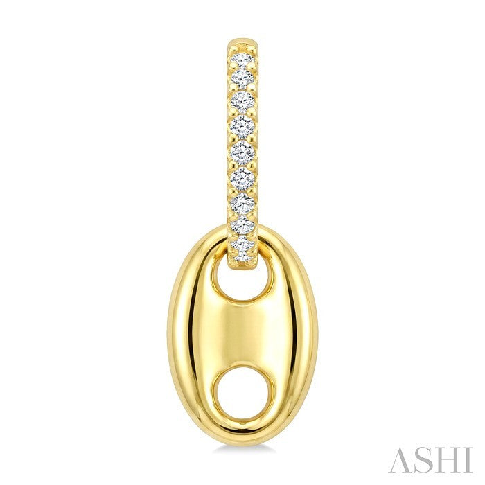 1/3 Ctw Round Cut Diamond Aeris Gold Semi Solid Mariner Link Fashion Earrings in 14K Yellow Gold