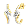 1/10 Ctw Round Cut Diamond Earrings in 14K Yellow Gold