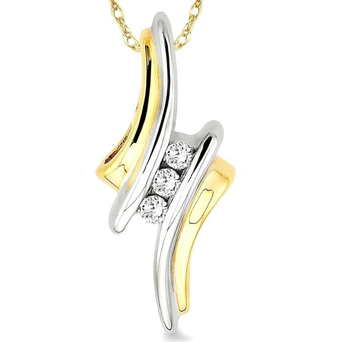 3 Stone Diamond Pendant