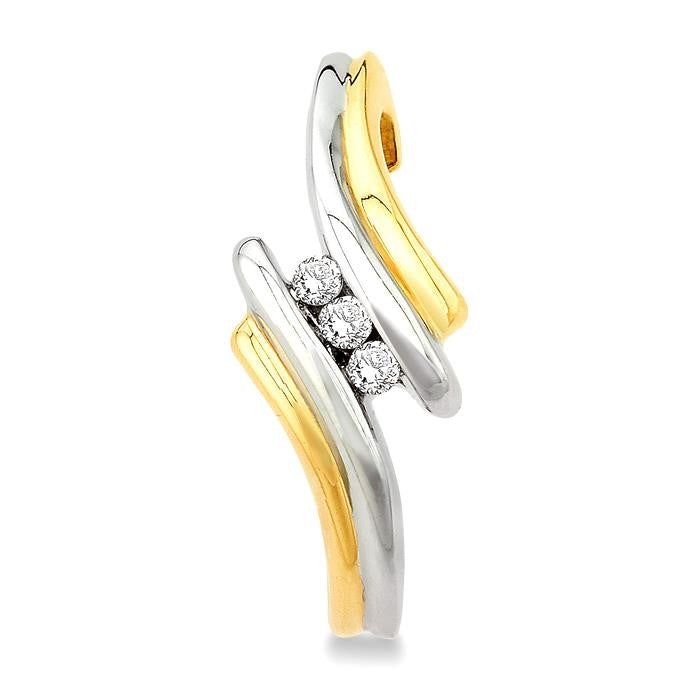 3 Stone Diamond Half Hoop Earrings