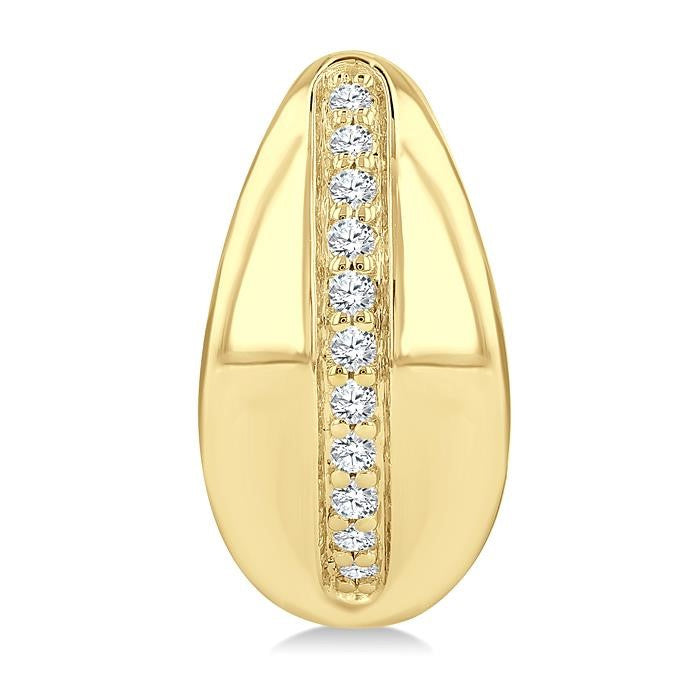 1/6 Ctw Round Cut Golden Glow Diamond Bold Fashion Hoop Earrings in 10K Yellow Gold
