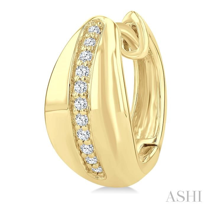 1/6 Ctw Round Cut Golden Glow Diamond Bold Fashion Hoop Earrings in 10K Yellow Gold