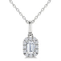 1/4 Ctw Octagon and Round Cut Diamond Fashion Halo Pendant in 14K White Gold