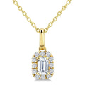 1/4 Ctw Octagon and Round Cut Diamond Fashion Halo Pendant With Chain in 14K Yellow Gold