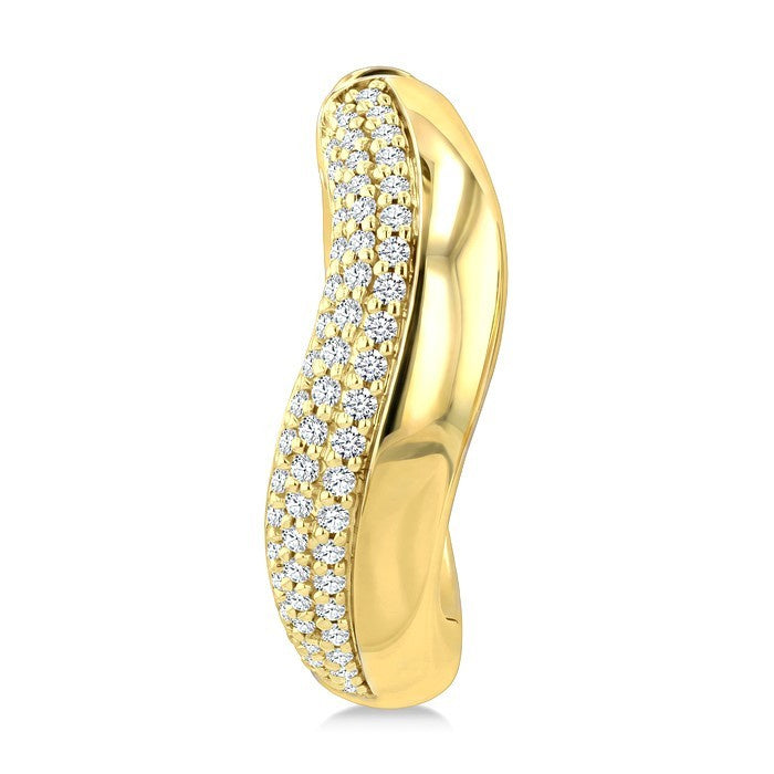 1/2 Ctw Round Cut Diamond Aeris Gold Fashion Hoop Earrings in 14K Yellow Gold