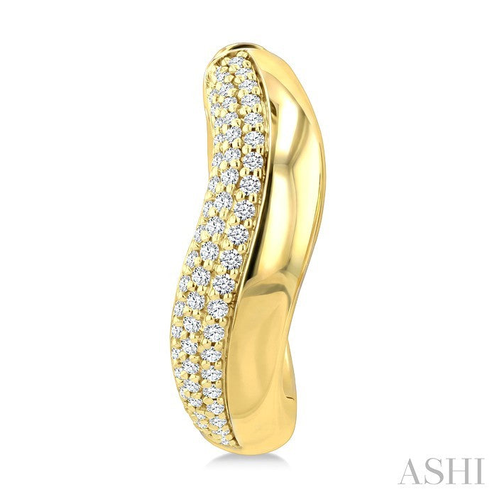 1/2 Ctw Round Cut Diamond Aeris Gold Fashion Hoop Earrings in 14K Yellow Gold