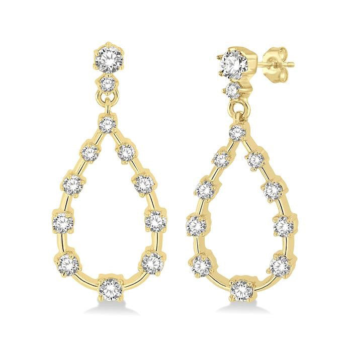 Drop Shape Diamond Fashion Earrings