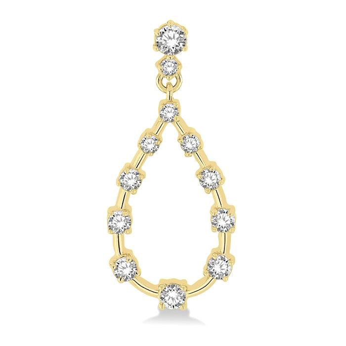 Drop Shape Diamond Fashion Earrings