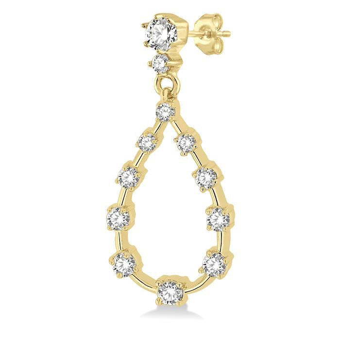 Drop Shape Diamond Fashion Earrings