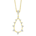 1/3 Ctw Round Cut Diamond Drop Floating Pendant With Chain in 14K Yellow Gold