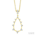 1/3 Ctw Round Cut Diamond Drop Floating Pendant With Chain in 14K Yellow Gold