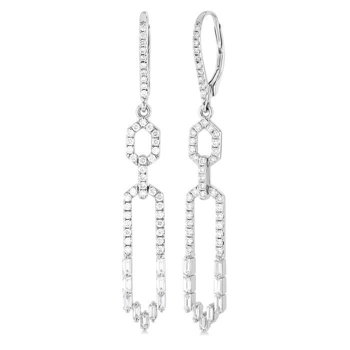 ZenNoNo 14K White Gold Diamond Fashion Earrings