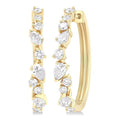 Mixed Shape Scatter Diamond Fashion Hoop Earrings