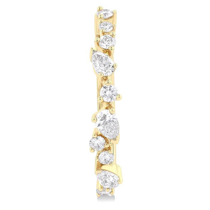 Mixed Shape Scatter Diamond Fashion Hoop Earrings
