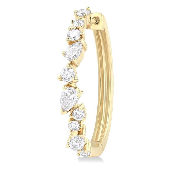 Mixed Shape Scatter Diamond Fashion Hoop Earrings