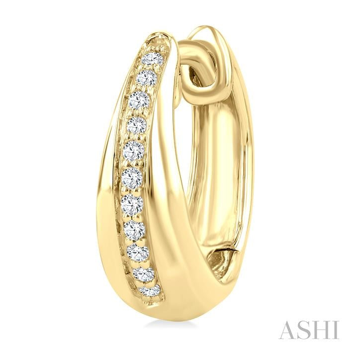 1/6 Ctw Round Cut Golden Glow Diamond Bold Hoop Fashion Earrings in 10K Yellow Gold