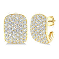 4 Ctw 6 Row Round Cut Diamond Fashion Half Hoop Earrings in 14K Yellow Gold