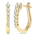 1/4 Ctw Journey Hoop Earrings in 14K Yellow Gold