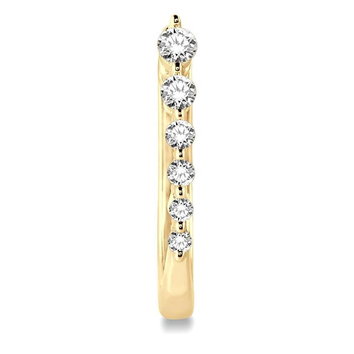 1/4 Ctw Journey Hoop Earrings in 14K Yellow Gold