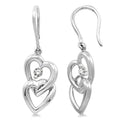 Twin Heart Shape Diamond Fashion Earrings