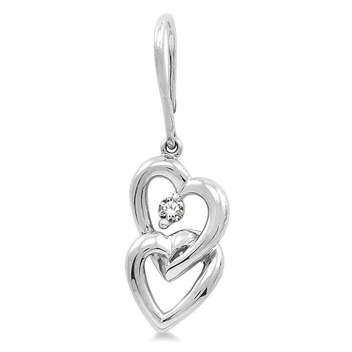 Twin Heart Shape Diamond Fashion Earrings