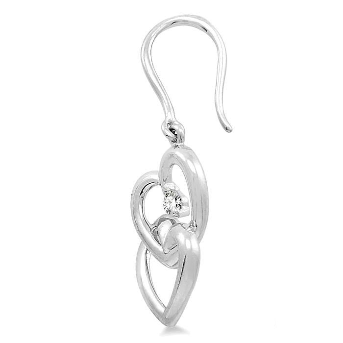 Twin Heart Shape Diamond Fashion Earrings