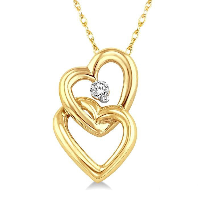Velour Maia Twin Heart Shape Diamond Fashion Pendant