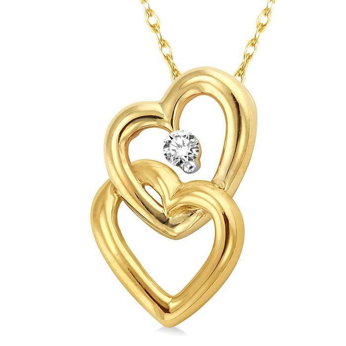 Velour Maia Twin Heart Shape Diamond Fashion Pendant