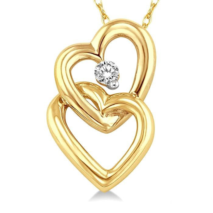 Velour Maia Twin Heart Shape Diamond Fashion Pendant