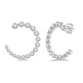 Graduated Diamond Half Hoop Earrings