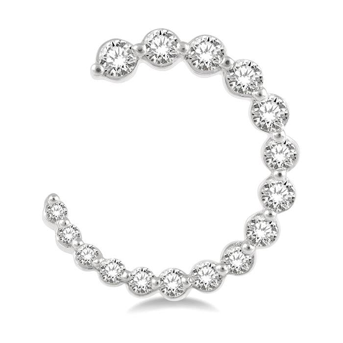 Graduated Diamond Half Hoop Earrings